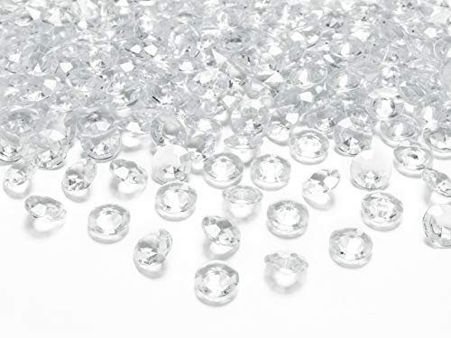 Partyloon - 100 - transparent - Acryl Diamanten- leuchtende Deko-Steine ca. 12 mm - Tischdekoration, Hochzeit, Verlobung, Geburtstag, Valentinstag - Tisch-Deco von Partyloon von Partyloon