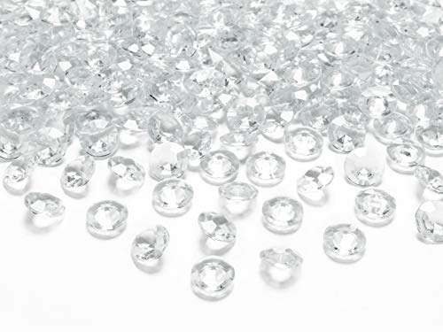 Partyloon - 500 - transparent - Acryl Diamanten- leuchtende Deko-Steine ca. 12 mm - Tischdekoration, Hochzeit, Verlobung, Geburtstag, Valentinstag - Tisch-Deco von Partyloon von Partyloon