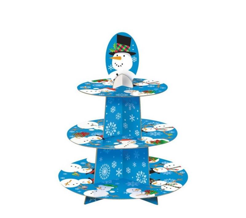 Partystrolche Muffinplatten Muffinständer Schneemann Weihnachten Dekoration Cupcake Platte von Partystrolche