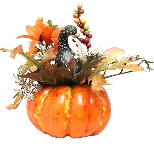 Partyzeit Kürbis Deko, Künstliche Kürbis-Dekorationen mit Sonne Blume und Grün Gebogene Melone, Herbst Tischdekoration für Halloween Thanksgiving Erntedankfest Bauernhäuser Dekoration Partyzeit Kürbis Deko, Künstliche Kürbis-Dekorationen mit Sonne Blume und Grün Gebogene Melone, Herbst Tischdekoration für Halloween Thanksgiving Erntedankfest Bauernhäuser Dekoration von Partyzeit