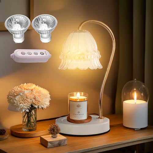 Candle Warmer Lamp with Dimmer - Electric Candle Lamp with Timer for Jar Candles Scented Candles with 2 Bulb von Paryou