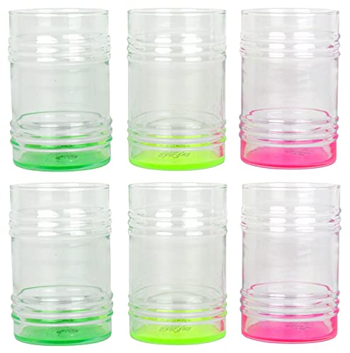 Gläserset Bunt, Neon Design, Style „Blechdose“ - Farbig Color - Trinkgläser 480ml (6 Stück) von Pasabahce