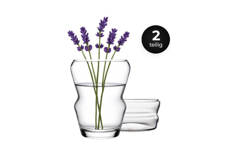 Pasabahce Crystallin Dekoschale PEKO Set – Dekoschale + Dekovase (Packung, 2 St., 2-tlg. Set), 2-tlg. Set, Dekoschale & Dekovase, Crystallin-Glas garantiert von Pasabahce Crystallin