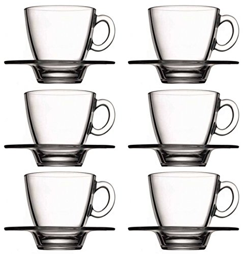 12 pièces Set de 6 tasses à expresso avec soucoupe Aqua von Pasabahce