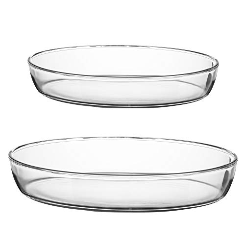 2-teilig Borcam-Set Backform Glas Auflaufform Servierform oval Glasauflaufform von Borcam