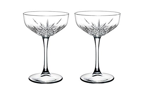 Pasabahce 440236 Sektschale „Timeless“ im Kristall-Design, Höhe ca. 15,7 cm, 2er Set aus Glas von Pasabahce