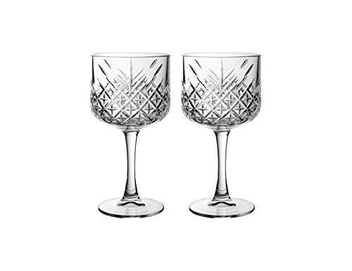 Pasabahce 440237 Gin Cocktail Glas „Timeless“ im Kristall-Design, Höhe ca. 20 cm, 2er Set aus Glas von Pasabahce