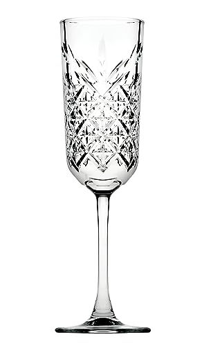 Pasabahce 4er Pack Champagner- und Sektgläser 175 ml Prosecco-Gläser Champagner Kelche Schaumweingläser in Kristall Design 4 Stück (1er Pack) von Pasabahce