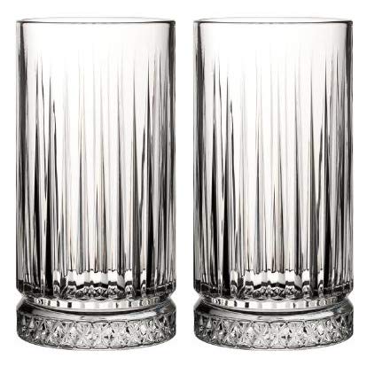 Pasabahce 520015 Longdrink Glas im Retro-Design und Kristall-Look, für Cocktail, Saft, Wasser, Drinks, Schwerer Highball, H ~15 cm, V ~445 ml, 2 Stück von Pasabahce