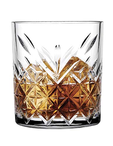 Pasabahce 52810 Whisky Glas Tumbler Timeless im Kristall-Design, Höhe 8,3 cm, 205ml, 6 Stück, Retro-Design von Pasabahce