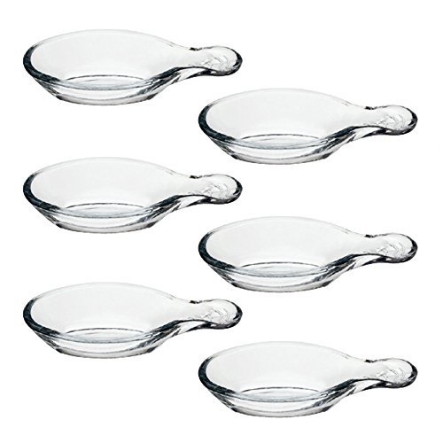 Pasabahce 53749 Gastroboutique - 6er Set Mini-Schälchen aus Glas in Blattform, 12 cm, Glas-Schälchen, Dipschale, Dessertschale, Mezeschale, Tapasschale, 6 Stück, stapelbar, Transparent von Pasabahce