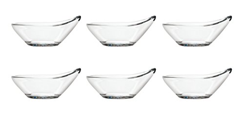 Pasabahce 53942 Gastroboutique - 6er Set Mini-Schüssel aus Glas in Tropfenform (9,7 cm), Glas-Schälchen, Dipschale, Dessertschale, Mezeschale, Tapasschale, 6 Stück von Pasabahce