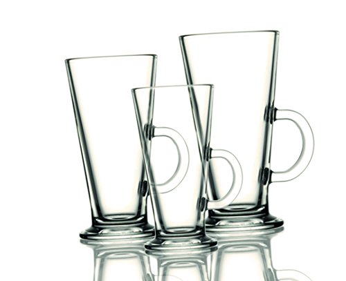 Pasabahce 55163 Colombian Kaffeeglas mit Henkel, 455 ml, Glas, transparent, 6 Stück von Pasabahce