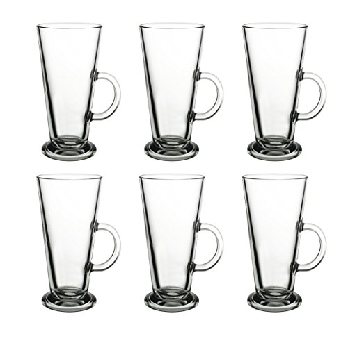 Pasabahce 55163 – Teeglas mit Henkel Columbian XXL, 455ml, für Tee, Latte Macchiato, Irish Coffee, Punsch, Glühwein, Heiße Schokolade, 6er Set von Pasabahce