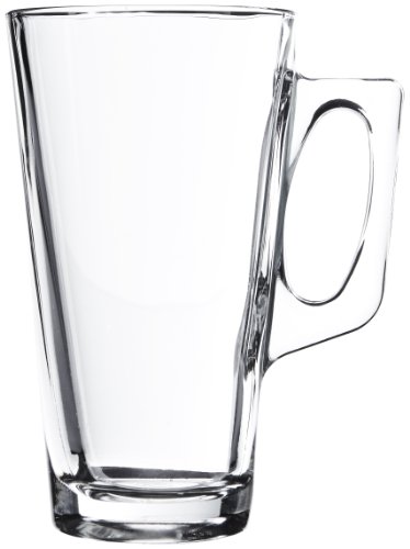 Pasabahce 55249 Vela Kaffeeglas mit Henkel, 380 ml, Glas, transparent, 12 Stück von Pasabahce