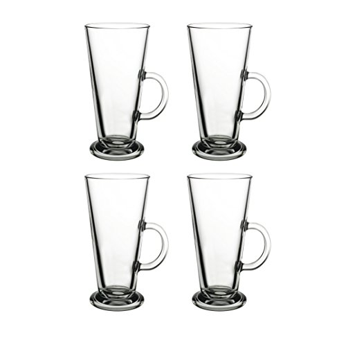 Pasabahce 55861 – Teeglas mit Henkel Columbian 263ml für Tee, Latte Macchiato, Irish Coffee, Punsch, Glühwein, Heiße Schokolade, 4er Set von Pasabahce