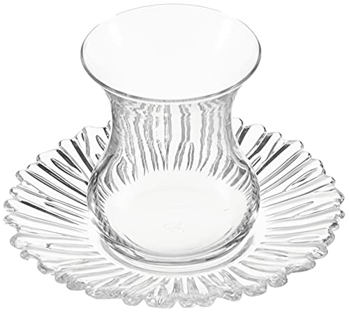 Pasabahce 95961 Aurora Teeset, schlicht, 155 ml, 12-teilig (6 Gläser + 6 Untersetzer) von Paşabahçe