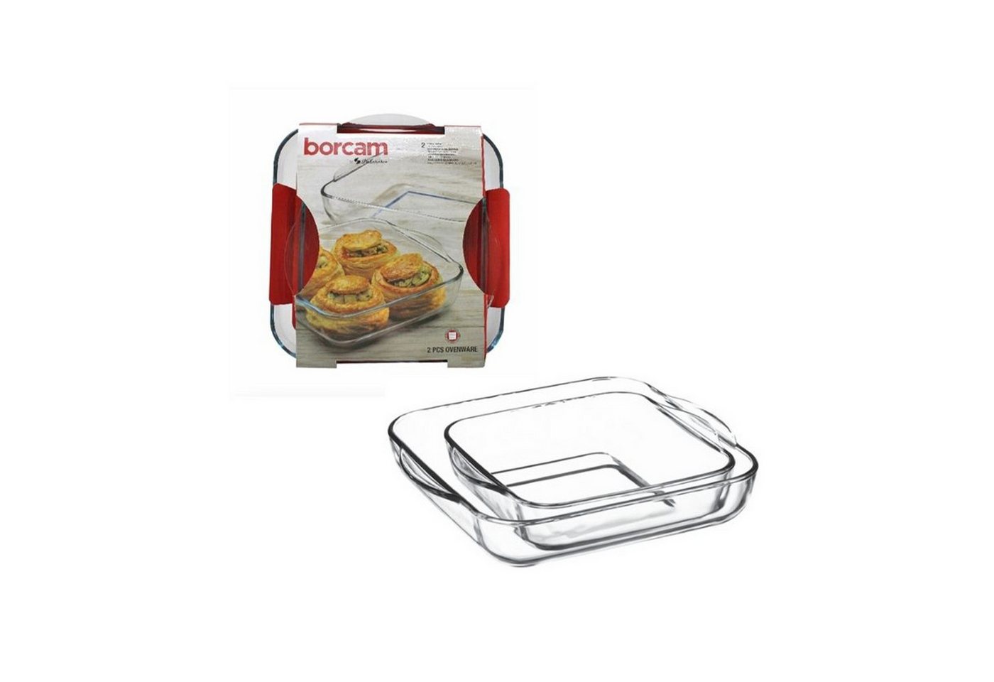 Pasabahce Auflaufform Pasabahce Borcam Stapelbares Ofenset Auflaufform–2-tlg,1550ml& 3200ml, (2-St) von Pasabahce