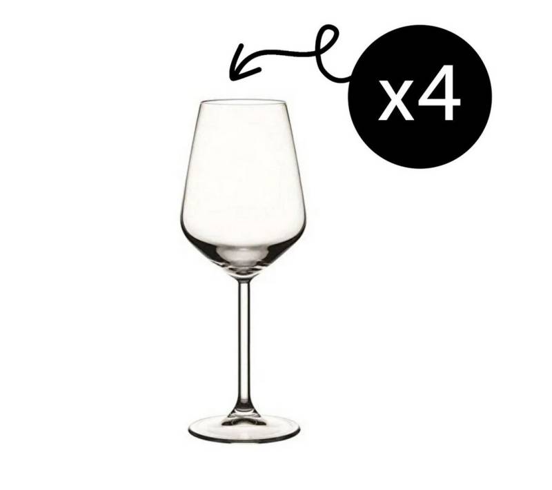 Pasabahce Gläser-Set Allegra Weißweinglas, Glas, Weingläser, Robust & Glänzend, 4er Set, 350 ml von Pasabahce