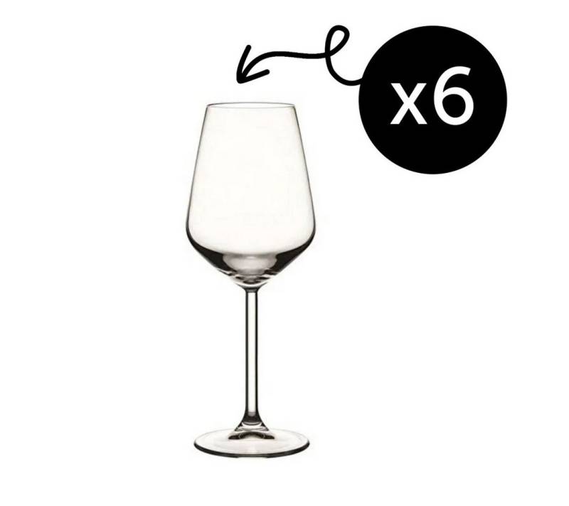 Pasabahce Gläser-Set Allegra Weißweinglas, Glas, Weingläser, Robust & Glänzend, 6er Set, 350 ml von Pasabahce
