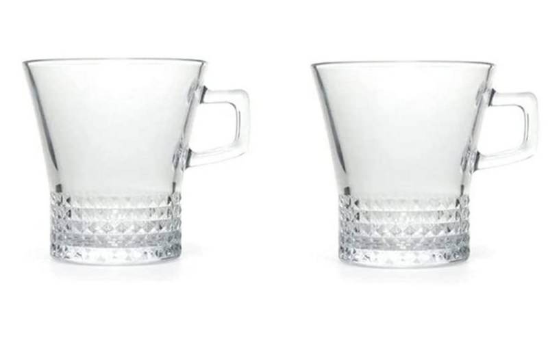 Pasabahce Gläser-Set Kuvars, Glas, Becher mit Quarzgriff Teeglas Set 2 Teilig von Pasabahce