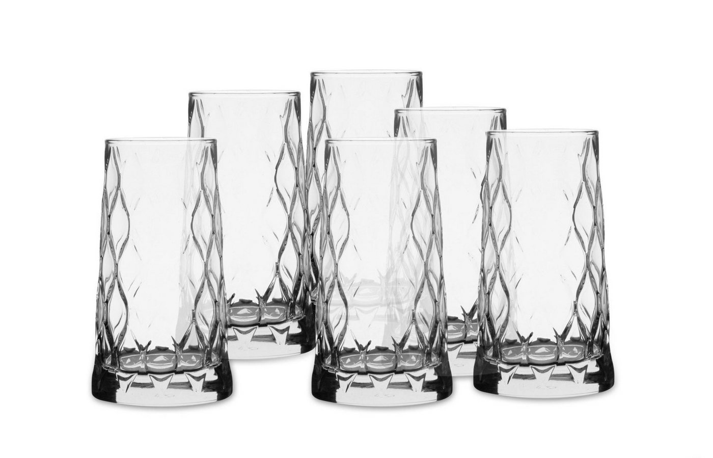 Pasabahce Gläser-Set Leafy, Glas, Longdrinkgläser, Trinkgläser 4-Er Set von Pasabahce