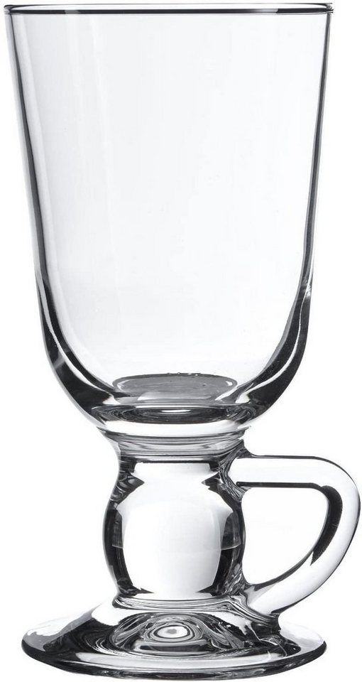 Pasabahce Gläser-Set Pasabahce 44109 Irish Coffee-Glas 280 ml, 2er-Set Premium Latte Irish Gläser Teegläser mit Henkel Latte Macchiato Eiskaffee Cocktail, Glas von Pasabahce