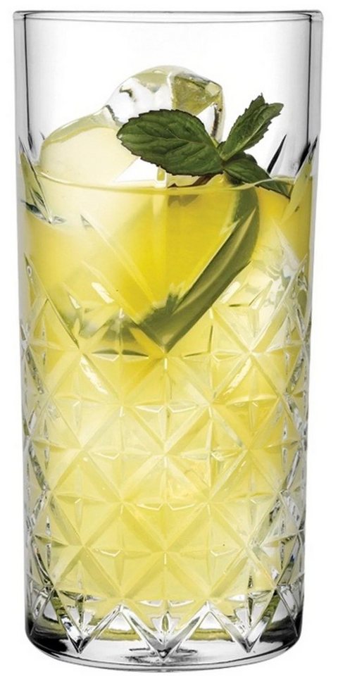 Pasabahce Gläser-Set Timeless Longdrink, Glas, 4-er Set Longdrink Gläser im eleganten Kristall Design von Pasabahce