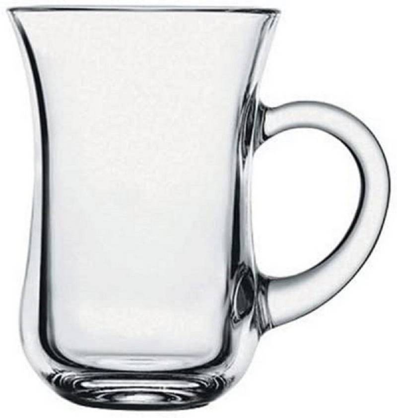 Pasabahce Glas 55411 6er Set Keyif Türkische Teegläser mit Henkel, 145ml Teegläserset von Pasabahce
