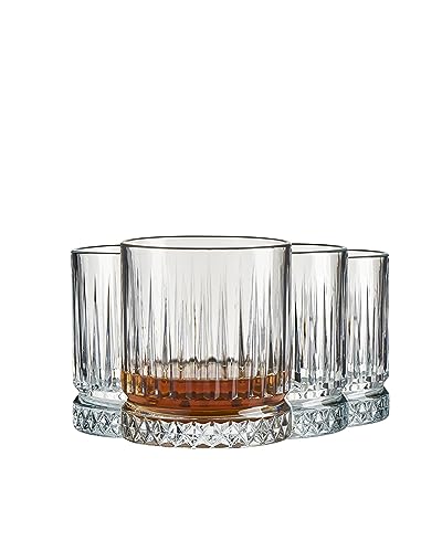 Elysia Whiskey Glas - 355cc, 4er Set, Qualitäts Whiskey Glas, Ideal für Whiskey, Scotch, Bourbon, Whiskey Glas für Papa, Geschenke für Ihn, Kristallklar, Tumbler-Gläser, Whiskey Glaswaren-Set von Pasabahce