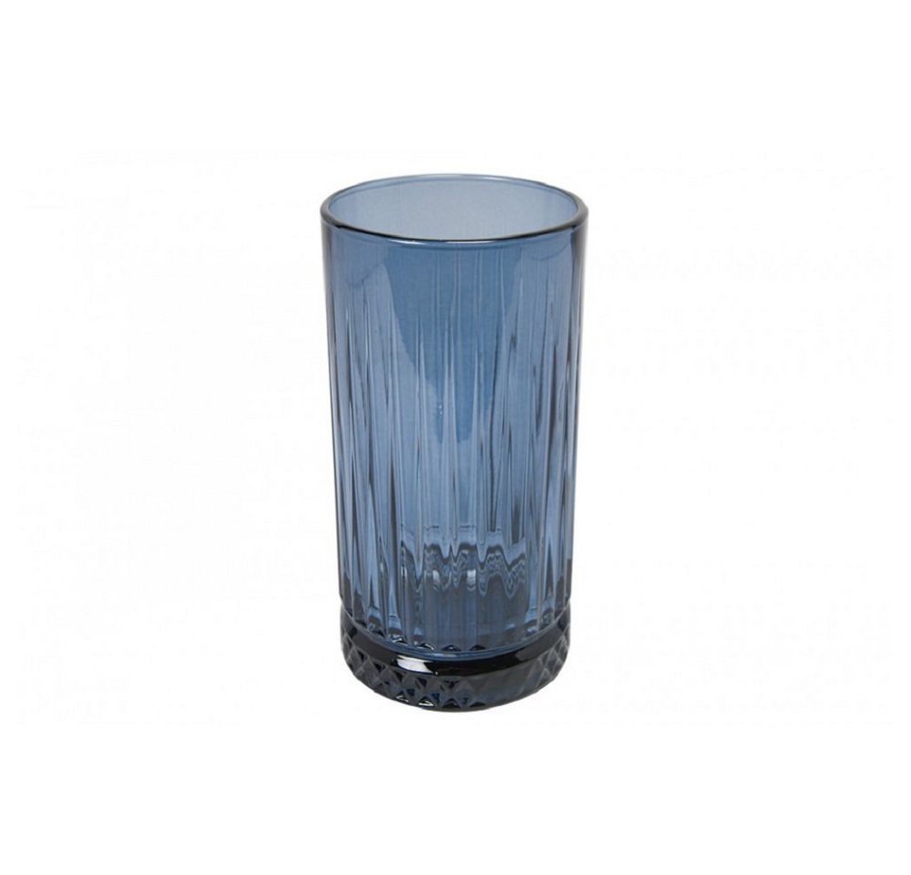 Pasabahce Longdrinkglas Longdrink Glas im Retro-Design und Kristall-Look, 445 ml, 4 Stück blau von Pasabahce