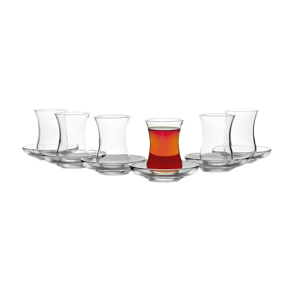 Pasabahce Schüssel Pasabahce Uskudar Teeset Tasse und Untertasse 12tlg., Glas, (Set) von Pasabahce