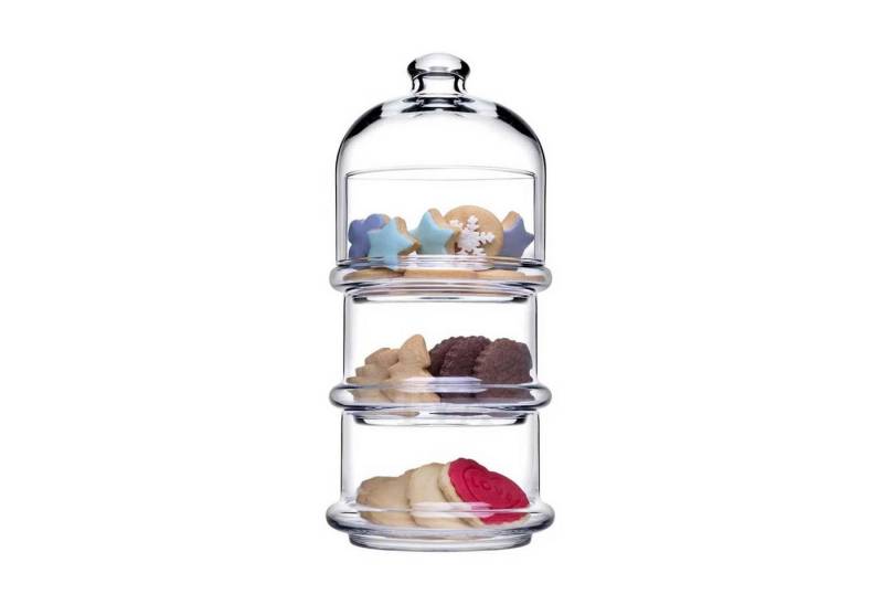 Pasabahce Servierschale Pasabahce Villa Patisserie Servierschale mit Haube 3-tlg. Set - 390 ml, (3-tlg) von Pasabahce