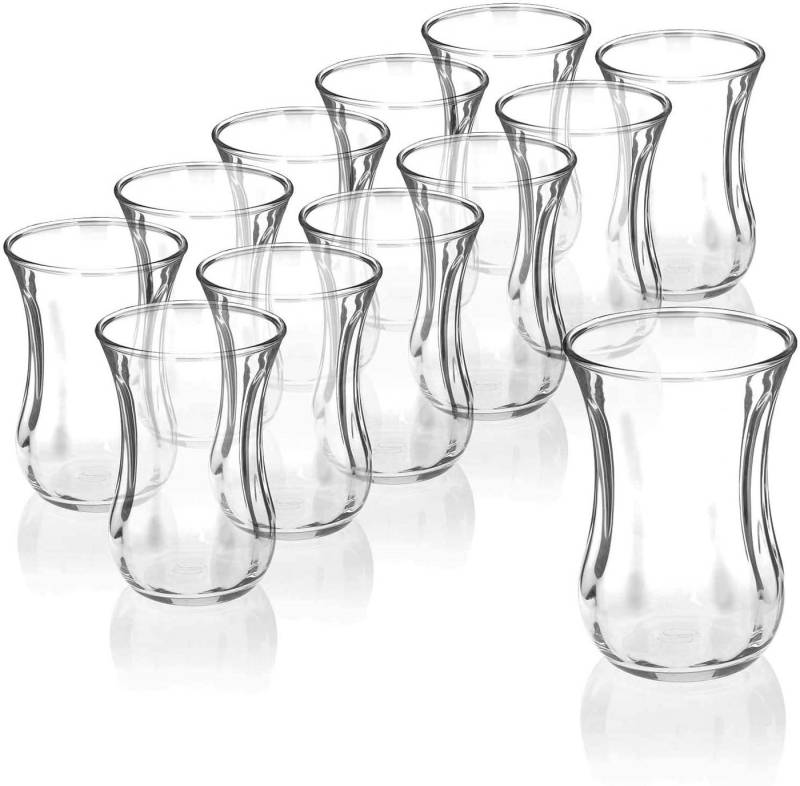 Pasabahce Teeglas 12er-Set 42021 Türkische Teegläser Teeglas Tee Glas "Optik" 120cc von Pasabahce