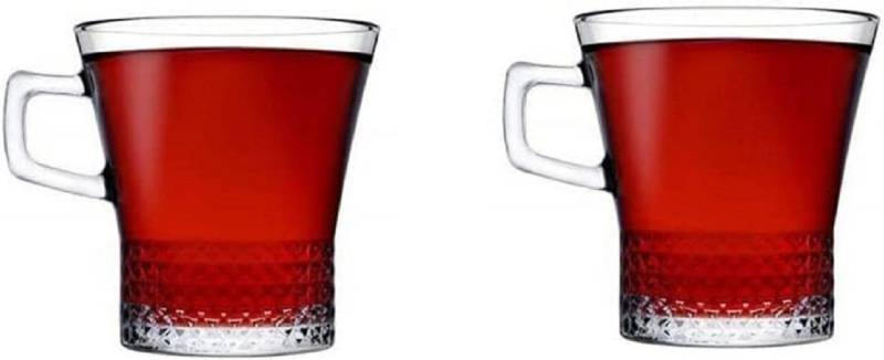 Pasabahce Teeglas 55703 Becher mit Quarzgriff 2-teilig Kaffeegläser Teegläser von Pasabahce