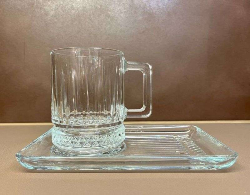 Pasabahce Untertasse 2er Untertassen set Cay Tabagi Unterteller transparent, (2 St) von Pasabahce