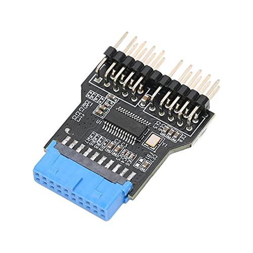 Pasamer USB 3.0 19-poliger Splitter, USB 3.0 19-polig auf Zwei USB 3.0 9-polige 19-polige Schwarze PCB-Buchse -20 bis 75 Desktop-Arbeit von Pasamer