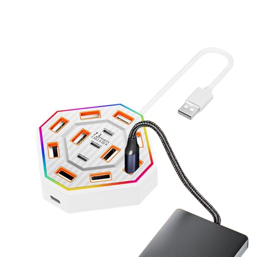 Für Laptops | 13-Fach USB,Elektronik Zubehör RGB Design Für Wohnung Heimschule Studentenwohnheim von Pasbuteiy