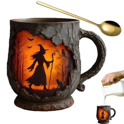 Originelle Kaffeetassen 386ml | Coole Tassen | Becher Mit Griff 3D Baumrinde Struktur Hexen Feuer Design Für Geburtstag Arbeit Kollege Lehrer Freunde Erwachsene Originelle Kaffeetassen 386ml | Coole Tassen | Becher Mit Griff 3D Baumrinde Struktur Hexen Feuer Design Für Geburtstag Arbeit Kollege Lehrer Freunde Erwachsene von Pasbuteiy
