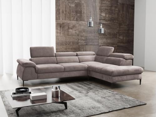 PASCAL MORABITO Ecksofa mit Schlaffunktion - Ecke Rechts - Stoff - Taupe - SEPINA von Pascal Morabito