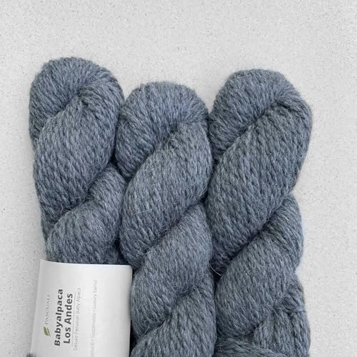 100 g Pascuali Babyalpaca Los Andes Strickwolle | 100% Alpakawolle (Babyalpaka), Farbe:Mittelgrau 43 von Pascuali
