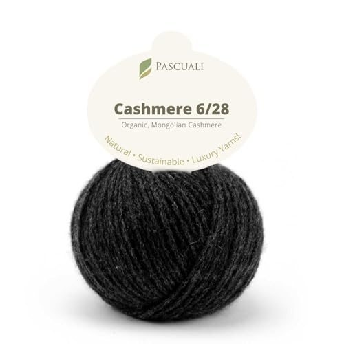 25 g Pascuali Cashmere 6/28 | 100% Kaschmirwolle Bio Kaschmir zum Stricken und Häkeln, Farbe:Kohle 02 von Pascuali