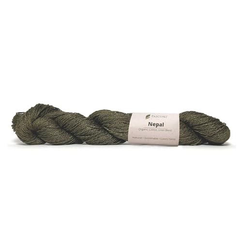 Pascuali Nepal | Strickwolle aus 60% Baumwolle (Bio), 40% Leinen, zum Stricken und Häkeln, Farbe: Kiwischale 09 von Pascuali