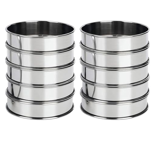 Pasdrucn 10 Stück Dessertringe Set, Sopito Pancake Form, Mini Kuchenform Rund, Edelstahl Mousse Ringe Dessertring, Backringe Für DIY Mousse Kuchendekoration von Pasdrucn
