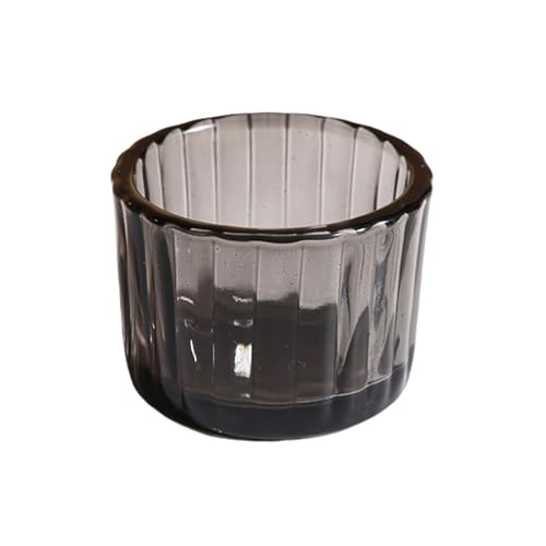 Pasdrucn 12 Stück Teelichtgläser Glas Set, 5.5x3.8cm Teelichter Glas, Mini Teelichthalter Glas Set, Kerzengläser Tischdeko, Votivkerzenhalter Kerzengläser Windlicht Glas (grau) von Pasdrucn