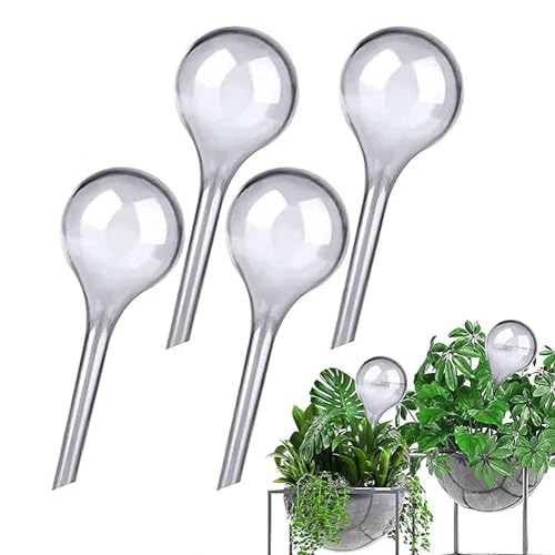 Pasdrucn 4 Stück Pflanzen Wasserspender Automatisch Bewässerung Set Transparent PVC Bewässerungssystem Zimmerpflanzen Bewässerung für Garten Deko (Groß,Transparent 4 Pcs) von Pasdrucn