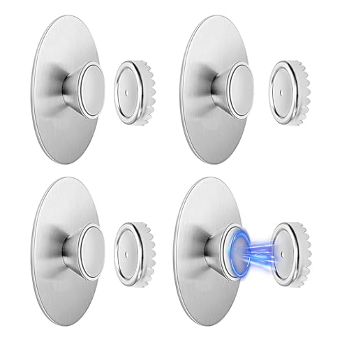Pasdrucn 4 Stück Wandhaftung Seifenhalter Magnet, Edelstahl Seifenhalter Mit Magnet, Seifenhalter Dusche, Seifenhalter Ohne Bohren, Magnet Soap Holder,seifenablage Waschbecken Für Dusche Badewanne von Pasdrucn