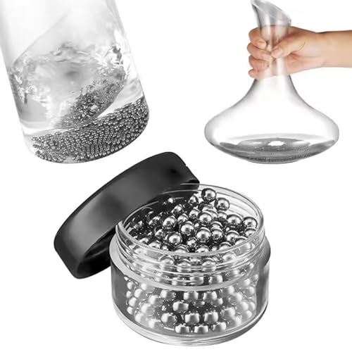 Pasdrucn 800 Stück Edelstahl Reinigungsperlen Mit Lagerbox, 3/4/5mm Edelstahl Perlen, Reinigungsperlen Edelstahl Reinigungskugeln Für Flaschen, Dekanter, Vasen, Karaffen, Weinkaraffe (5mm) von Pasdrucn