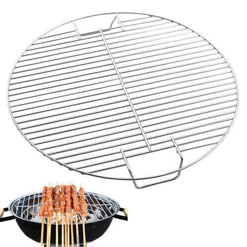 Pasdrucn Grillrost Rund ø 45cm, 304 Grillrost Edelstahl Rund Mit Griff, Grillroste Ersatz Kugelgrill 45 Cm, Grillplatte Rundgrill Für Grill-Aufsatz, Rost, BBQ, Grillschalen, Feuerschalen (1Pcs) von Pasdrucn