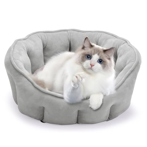 Pasdrucn Katzenbett Kleine Hunde，Katzenbett Flauschig Waschbar，46x23x11cm Katzen Bett Grau Mit Zweiseitig Innenkissen Katzenschlafplatz Für Katzen Oder Kleine Hunde von Pasdrucn